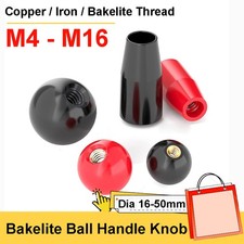 M4-M16 Threaded Insert Bakelite Plastic Ball Machine Handle Knob Dia16mm-50mm