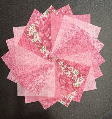 54 piece  ALL PINK charm pack 5'' squares cotton 9 Designs