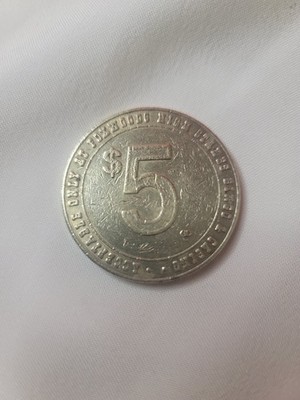 FOXWOODS HIGH STAKES CASINO $5 FIVE DOLLAR GAMING COIN/TOKEN