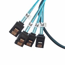 Internal Mini SAS SFF-8643 Host to 4 SATA 7pin Hard Disk Server Raid Cable 0.5M