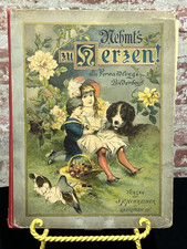 1800’s Antique Nehmts Zu Herzen Childrens Book Animated Stick Illustrated German