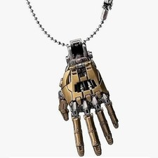 Robotic Hand Pendant Necklace Movable Mechanical Design for Men
