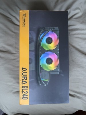 GAMDIAS Aura GL240 V2 Liquid Cooler RGB, Dual-Fan, Nylon-Braided Tubes