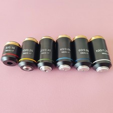 195 Black Achromatic Objective Lens 4X 10X 20X 40X 60X 100X RMS 20.2mm Parts
