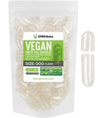 XPRS Nutra Vegan Size 000 Empty Capsules - 500 Count 500 (Pack of 1)