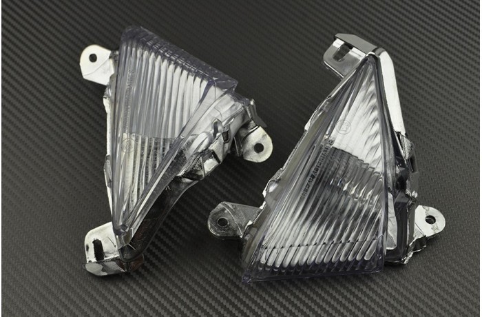 Clignotants avant blancs clairs pour Kawasaki ZZR 1400 Performance 2016-2021