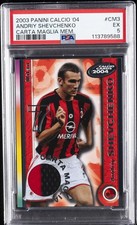 2003 PANINI CALCIO '04 CARTA MAGLIA MEMORABILIA #CM3 ANDRIY SHEVCHENKO PSA 5