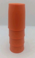 Vintage Bundle Of 4 Tupperware 1251 Cups Orange Made In The USA