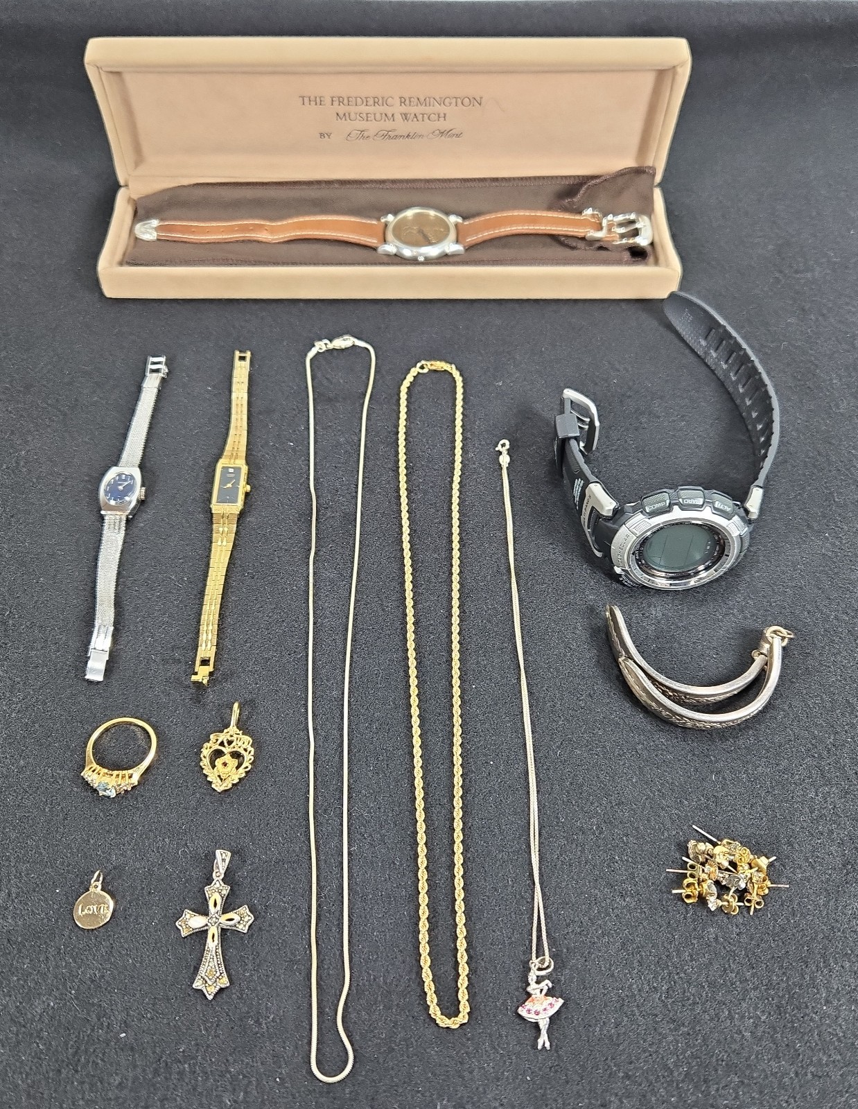 Mint Ring, Costume Jewelry Silver, Franklin Necklace, Sterling Watches Lot - vintagewatches.pk