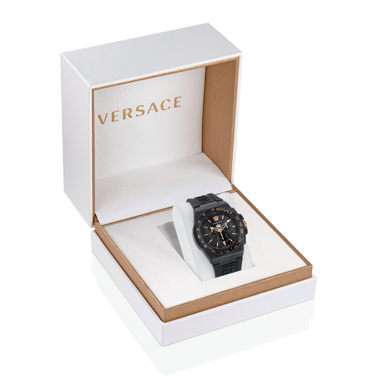 Versace Black Mens Chronograph Watch Greca Extreme Chrono