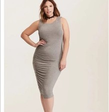 Torrid Gray Side Cinch Jersey Knit Bodycon Dress Torrid 0 / US 12 / Large