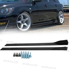 For Mazda 3 2005-2012 Glossy Black Side Skirts Extensions Rocker Panel Splitters
