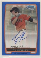 2012 Bowman Chrome Prospects Blue Refractor 2/150 Tommy Joseph #BCP100 Auto 1l2