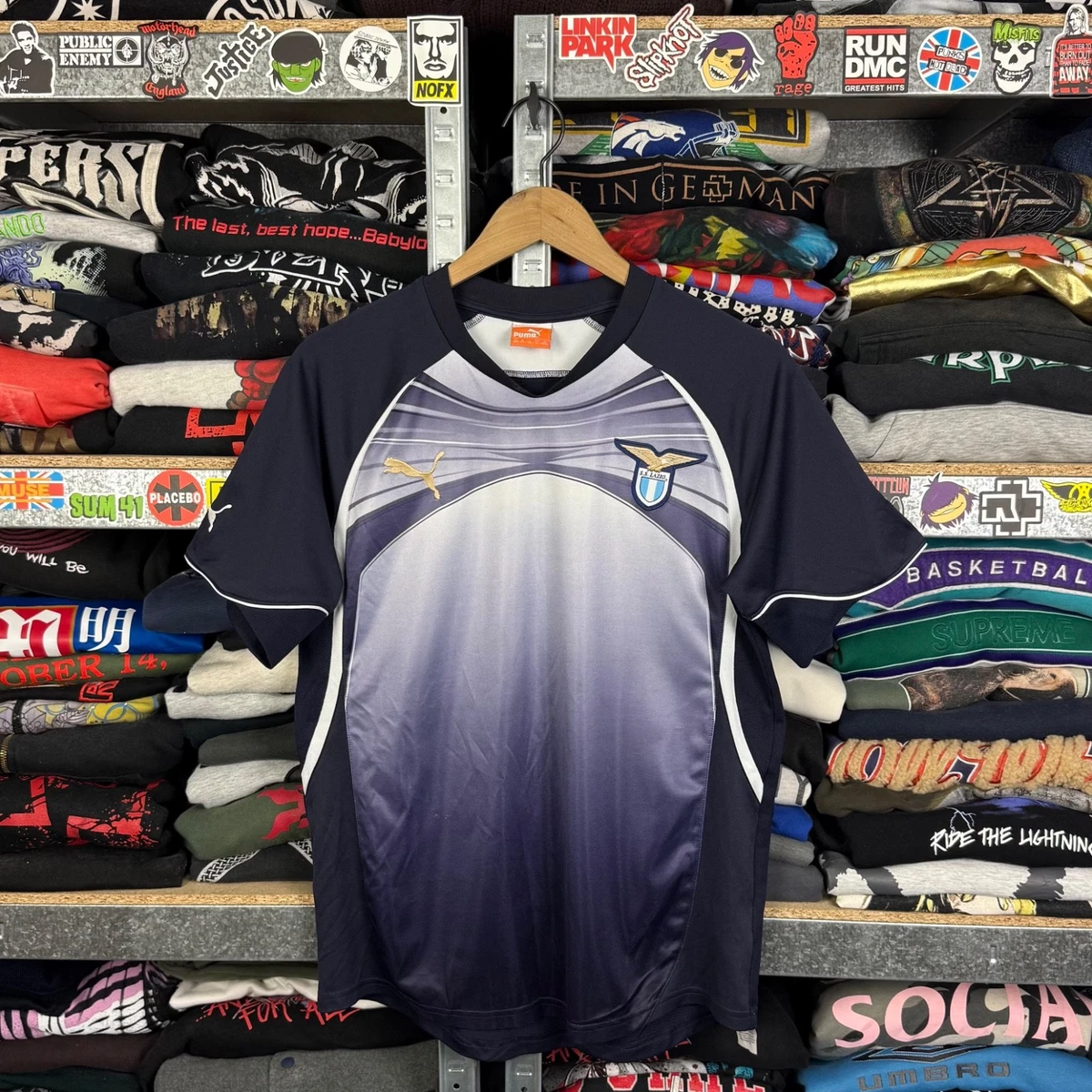 Maillot Vintage Lazio - Haut Jersey Porté - Collection Football