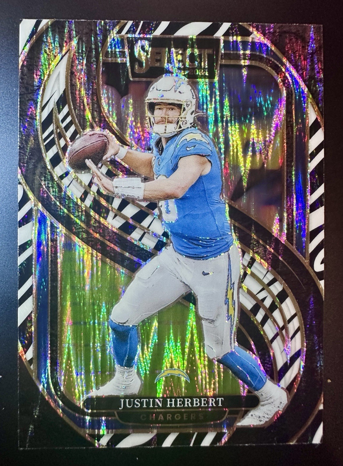 2024 PANINI SELECT - PREMIER LEVEL JUSTIN HERBERT #131 ZEBRA PRIZM