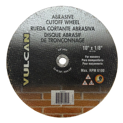 Vulcan 10'' x 1/8'' x 5/8'' Masonry Abrasive Cut-Off Wheel