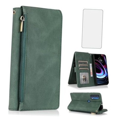 Compatible with Motorola Moto Edge 2021/MotoEdge 5G UW 2021 Wallet Case Green