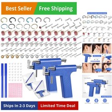 158 Pieces Ear Piercing Gun Kit Disposable Self Earring Pierce Tool Nose Body...