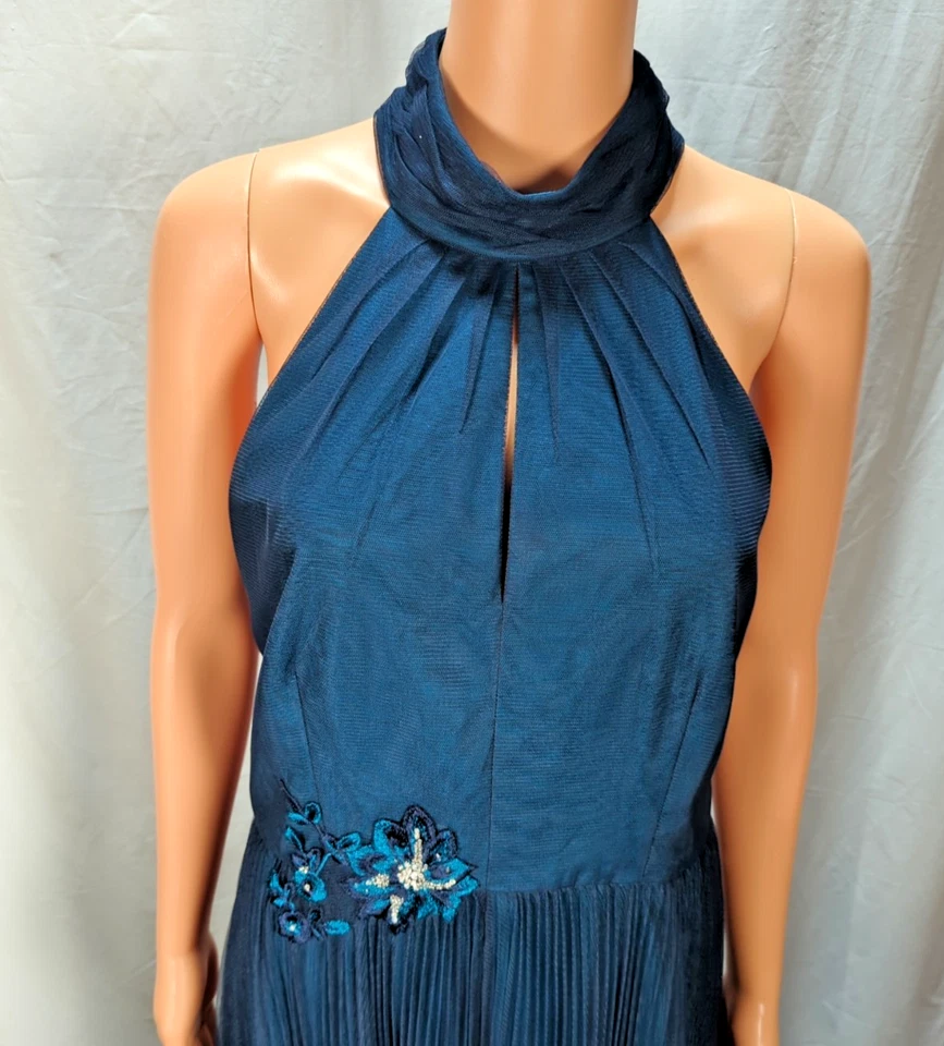 Kay Unger Gown Chiffon Dress Sz 10 Blue/Green Formal Evening Prom Homecoming - Image 2 of 4