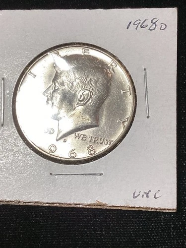 1968-D Silver 40% Kennedy Half BU For Collection Or Birth Year Gift In Photos!