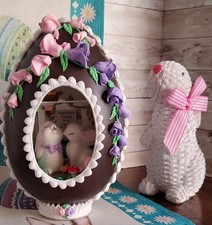 One Designer Jumbo 11inch Fake Chocolate Panoramic Easter Egg Display, Prop