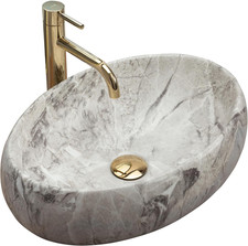 Lavabo Da Appoggio PIETRA LINDA Lavandino Bagno 485 X 340 X 145 Mm in Ceramica (