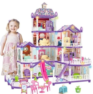 BRANDED *NEW* Barbie Dreamhouse, 4-Story 10 Rooms Doll House with 2 Dolls Toy Figures