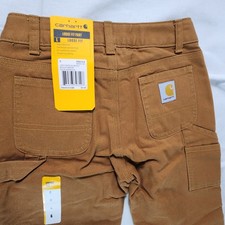 Carhartt Kids Loose Fit Flannel Lined Canvas Utility Pants Brown BN8316-B Sz 6