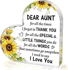 Best Aunt Gifts from Niece Nephew, to My Aunt Acrylic Heart Sign Paperweight