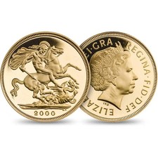 2000 Gold Proof Sovereign 22ct Coin The Royal Mint Elizabeth II Box + COA