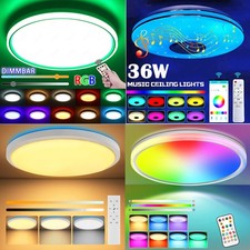 24W LED Deckenleuchte Dimmbar mit Fernbedienung RGB Farbwechsel LED Deckenlampe