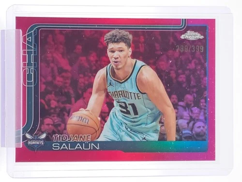 TIDJANE SALAUN 2025-26 TOPPS CHROME MAGENTA REFRACTOR ROOKIE /399 #8 Q4376