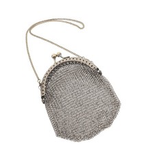 3pcs Victorian Metal Mesh Purse - Antique Handbag with Kiss Lock Frame and