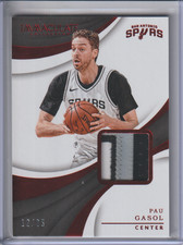 Paul Gasol 2018 Immaculate 3 color Patch #M-PCS SP 12/25
