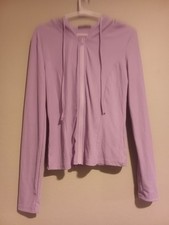 SHEIN EZwear Women's Zip Up Drawstring Hooded Comfy Sweatshirt