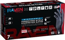 Sas Safety 66485 Raven Patriot Nitrile Xx-large Black Powder-free Gloves