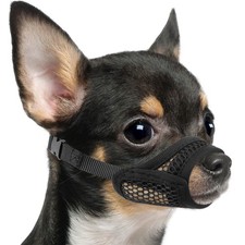 Mesh Muzzle Short Snout Small Dogs Anti-Biting Breathable Fabric Opening Front