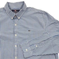 Vineyard Vines Slim Fit Whale Shirt Blue Gingham Check Cotton Mens 2XL
