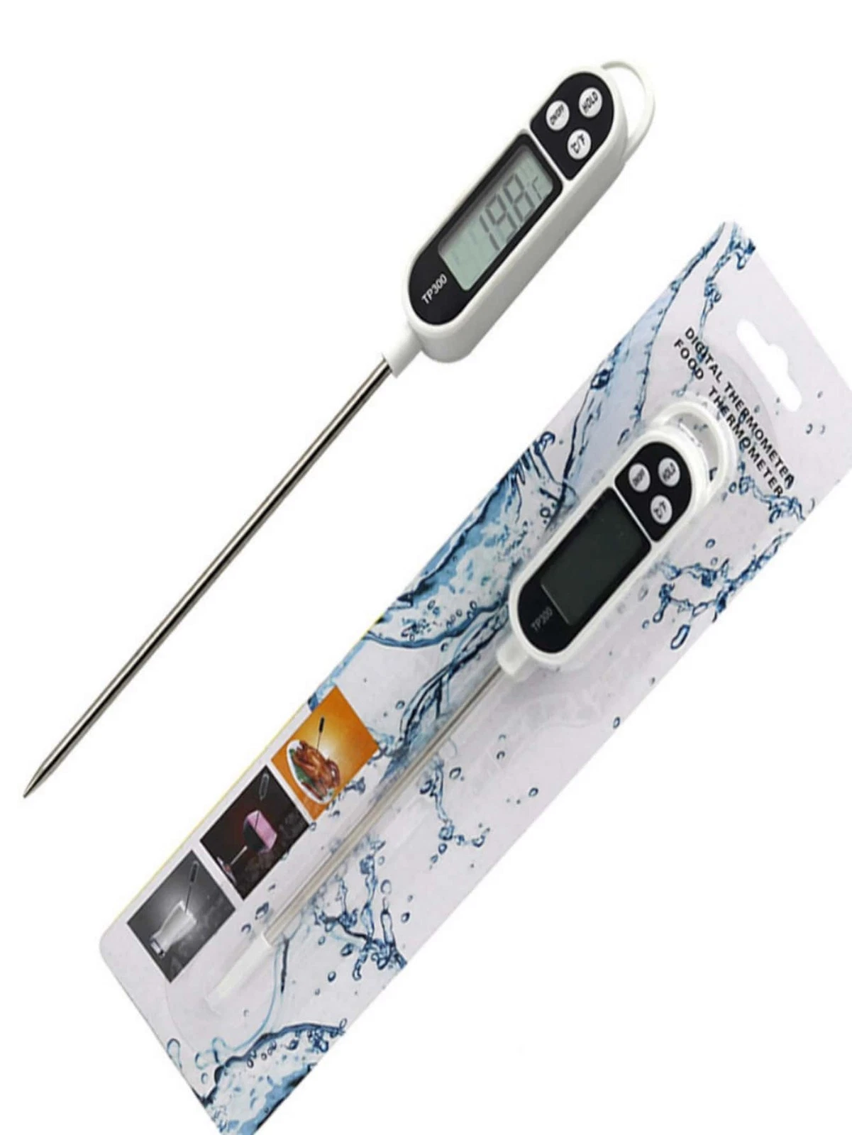 TP300 Digital Fleischthermometer Kuechenthermometer Sonde BBQ LCD -50 bis 300