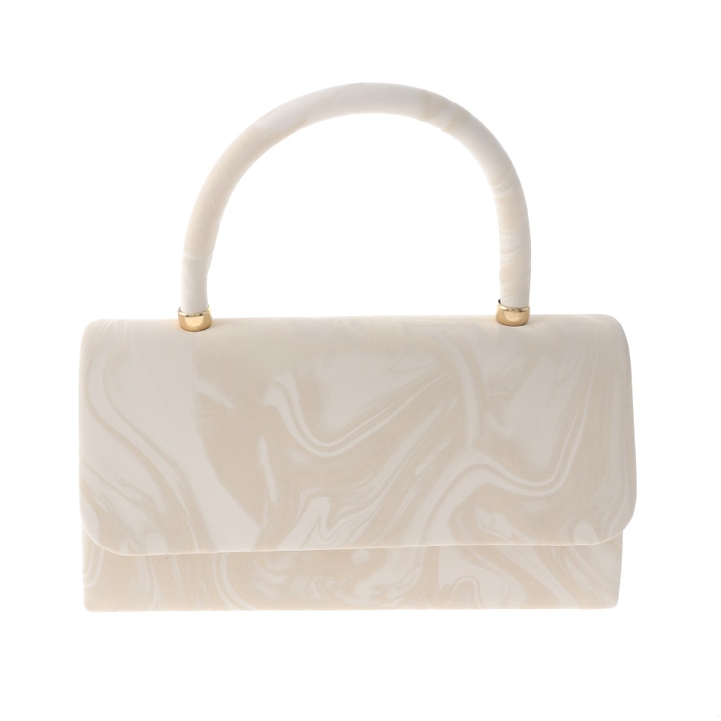 Fashion Front Folded Faux Leather Clutch Evening Bag HSY110-WHT