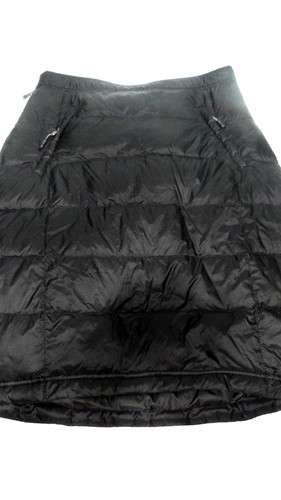 Duck Down Quilted Black Skirt Knee Length Sz L Aventure Midi/Knee Zippered Sides