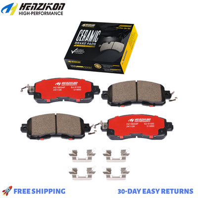 Front Ceramic Brake Pads w/Hardware for Nissan Leaf 2014 2015 - 2018 BATTERY EV