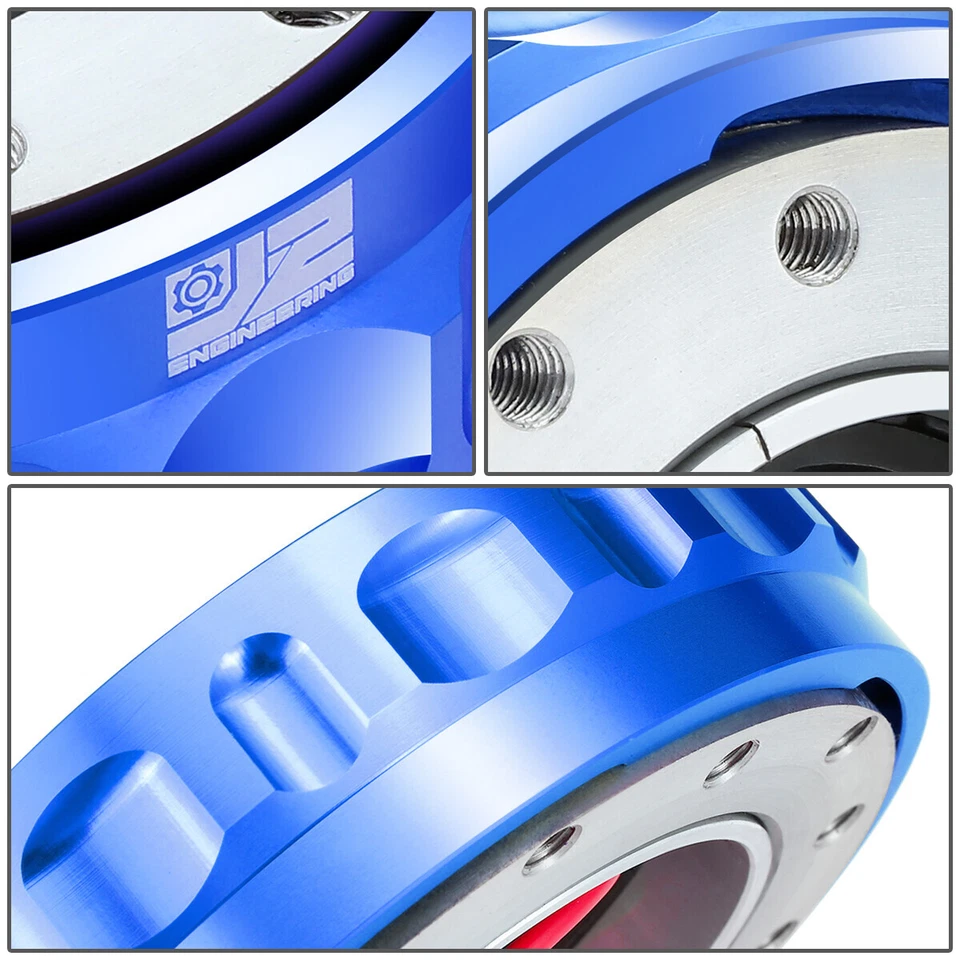 Adaptador de buje de liberación rápida para volante de aluminio de 6 pernos J2 Engineering azul Foto 2 de 4