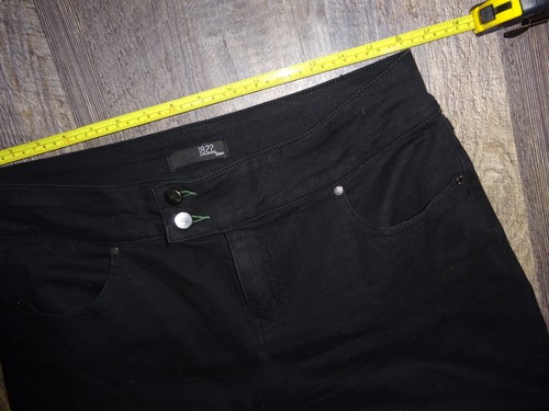 1822 denim cotton polyester spandex ~ women size 16 black , wide leg 28inseam - Picture 8 of 10