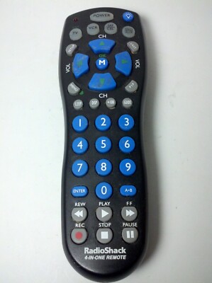 RadioShack 4-in-One Universal Remote Control Cat No. 15-2114 Made in China