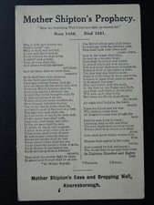 Yorkshire MOTHER SHIPTON PROPHECY (a) Old UB Postcard