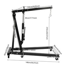 2 Ton Folding Engine Motor Hoist Cherry Picker Shop Crane Lift Black Durable