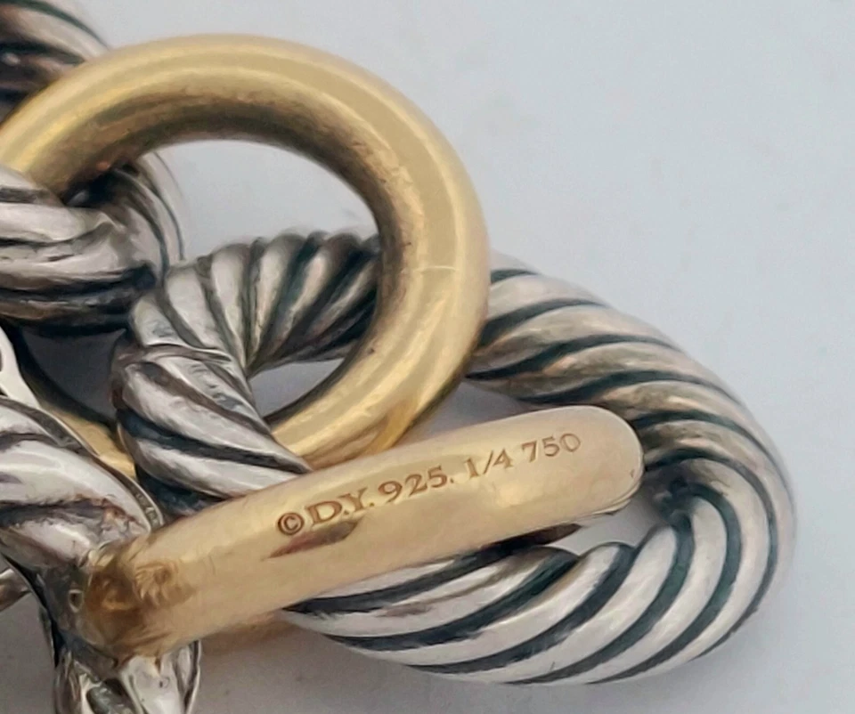 David Yurman 18k 黄金和纯银椭圆形手链 - 尺寸 7 — 第 4/4 张图片