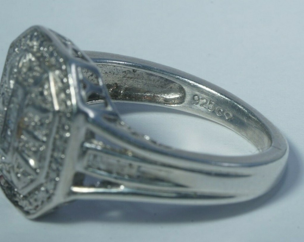 Sterling Silver .05.ctw Natural DIAMOND Baguette … - image 7