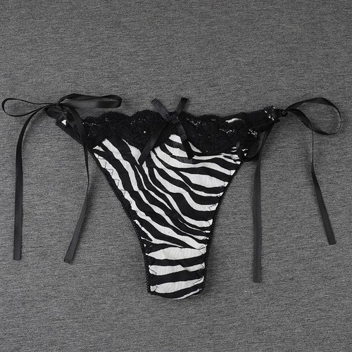 Sexy Lingerie Cotton Bow Sexy G-String Leopard Thong T-Pants Strappy Panties - Picture 10 of 12
